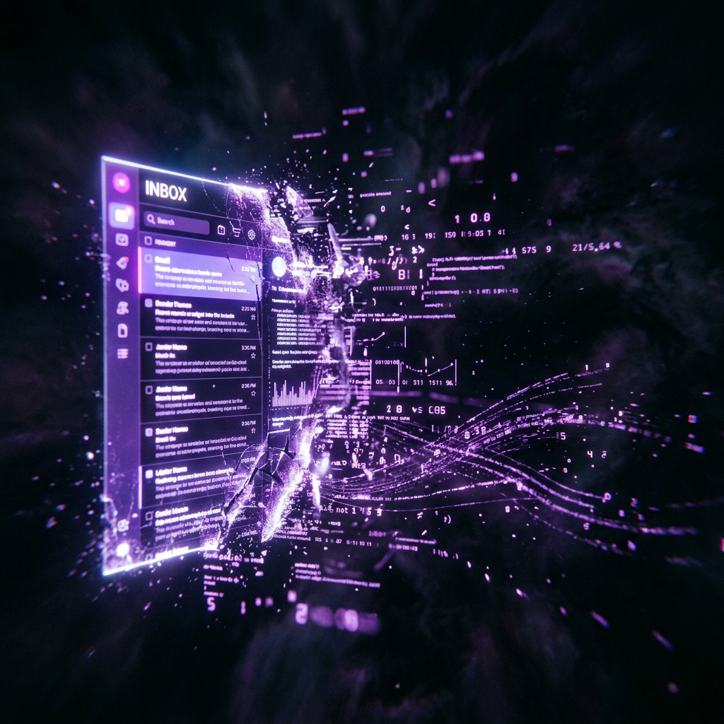 Data streams dissolving into darkness, representing revenue leakage in DTC ecommerce analytics